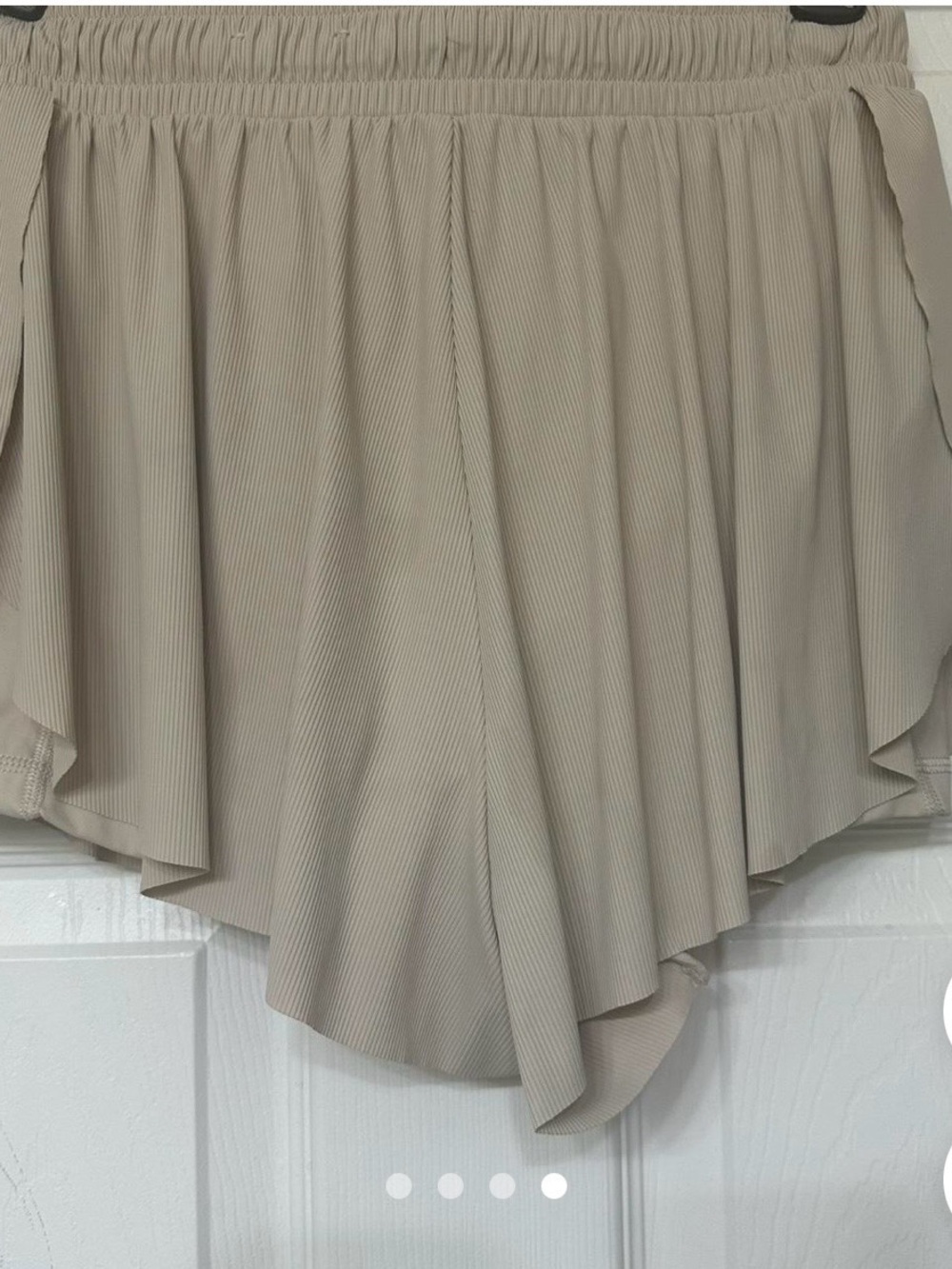 JoyLab Flowy Ribbed Drawstring Shorts in Taupe - Picture 2 of 4